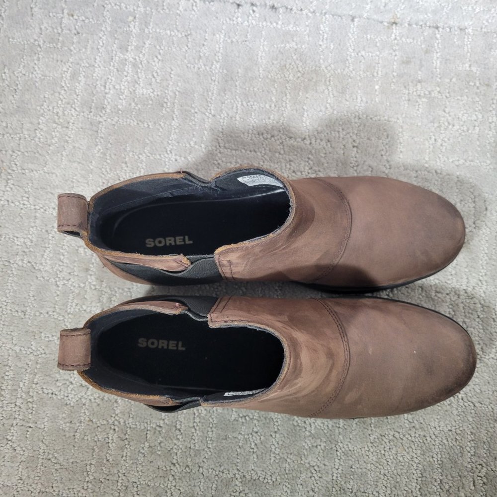 Sorel Emelie Women's Size US 9 Brown Leather Waterproof Round Toe Chelsea Boots - Picture 8 of 12